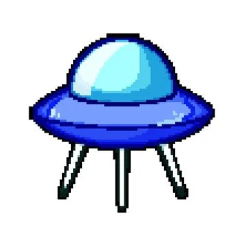 Space ufo ship pixel art vector illustration Stock Illustration