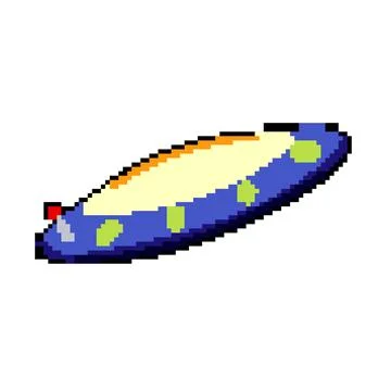Space ufo ship pixel art vector illustration Stock Illustration