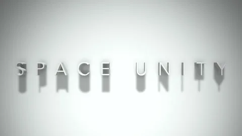 Space unity 3D title animation with shadows on a white background Stock Footage 296860519