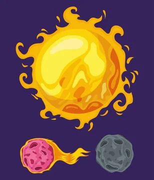 Space universe three icons Stock Illustration