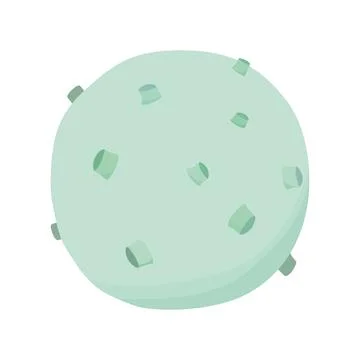 Space, unknown green planet with craters. Vector illustration. Stock Illustration