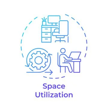 Space utilization gradient outline concept icon Ilustración de archivo