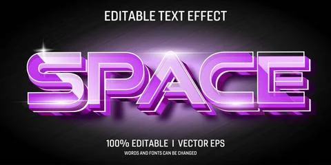Space vector 3d text effect with modern style design Stock Illustration