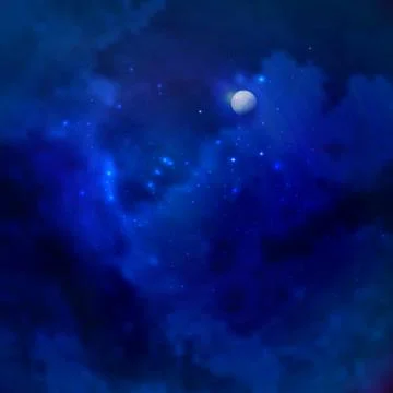 Space vector background, abstract planet silhouette and sunrise. Stock Illustration