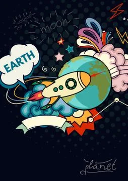 Space vector background Illustrazione stock