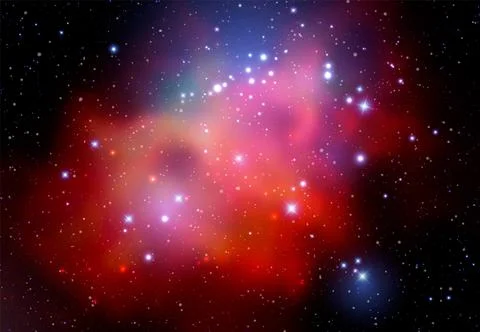 Space vector background with realistic nebula and shining stars Stock Illustration