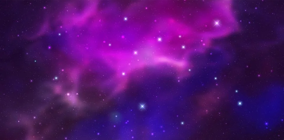 Space vector background with realistic nebula and shining stars Stock Illustration