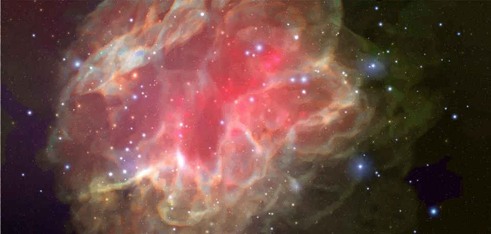 Space vector background with realistic nebula and shining stars Stock Illustration