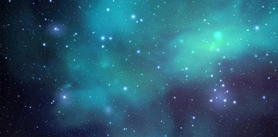 Space vector background with realistic nebula and shining stars. Magic colorful Stockillustratie