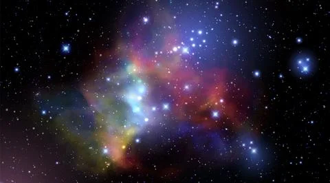 Space vector background with realistic nebula and shining stars. Magic colorful Stock Illustration