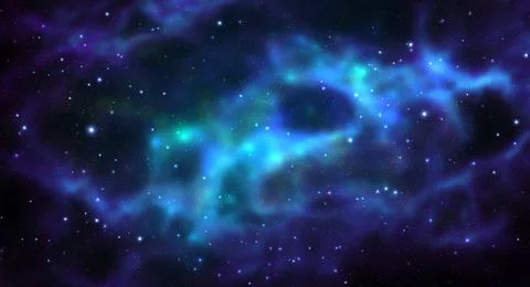 Space vector background with realistic nebula and shining stars. Magic colorful Stock Illustration