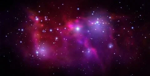 Space vector background with realistic nebula and shining stars. Magic colorful Stock Illustration