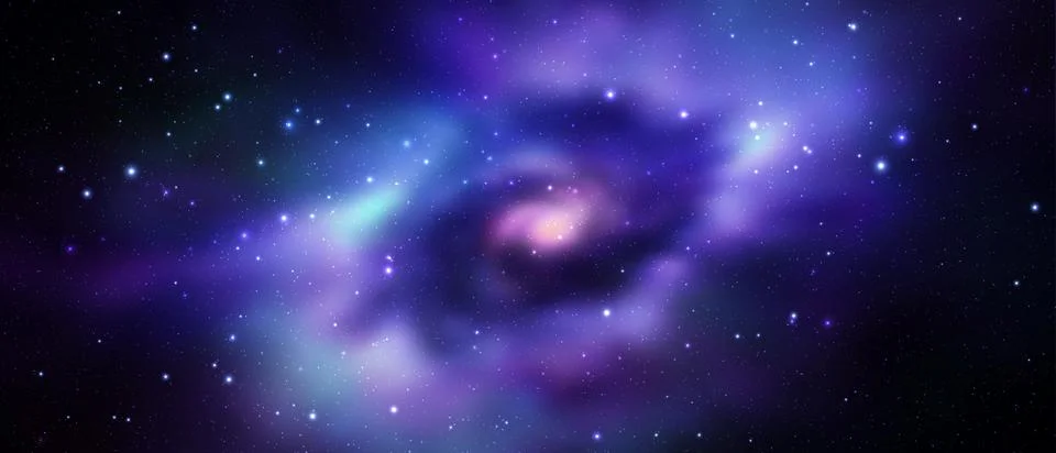 Space vector background with realistic nebula and shining stars. Magic colorful Stock Illustration