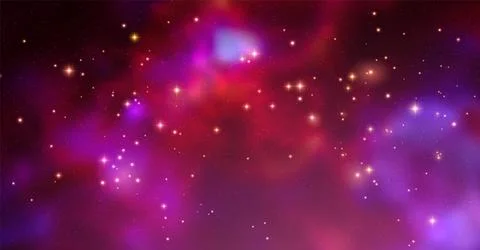 Space vector background with realistic nebula and shining stars. Magic colorful Stock Illustration