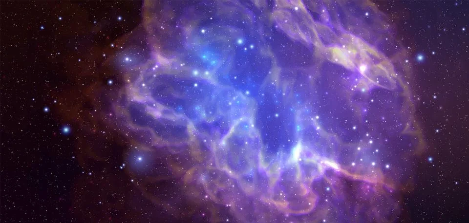 Space vector background with realistic nebula and shining stars. Magic colorful Stock Illustration