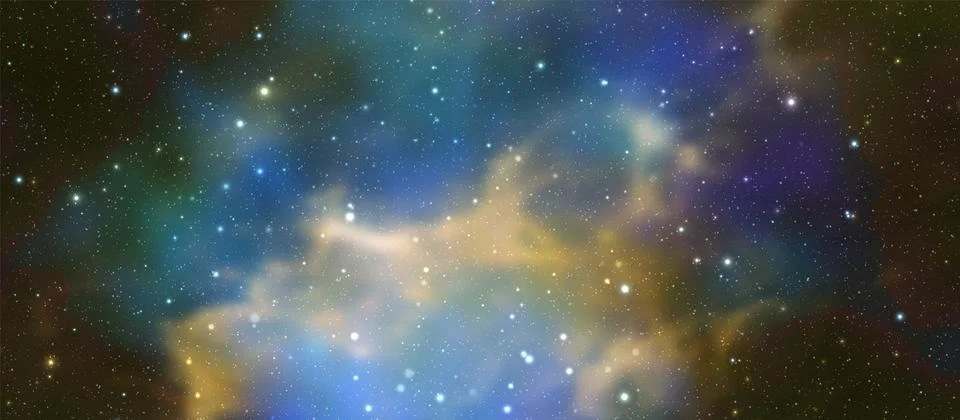 Space vector background with realistic nebula and shining stars. Magic colorful Stock Illustration