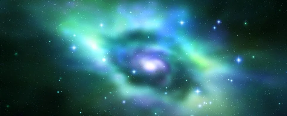 Space vector background with realistic nebula and shining stars. Magic colorful Stock Illustration