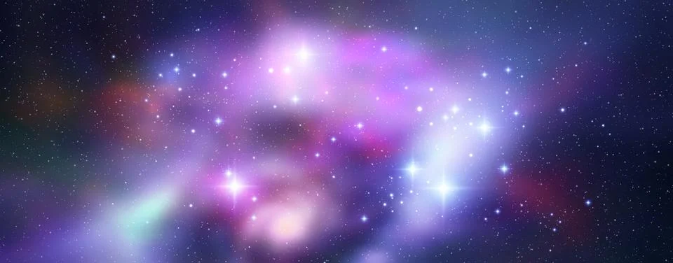 Space vector background with realistic nebula and shining stars. Magic colorful Stock Illustration