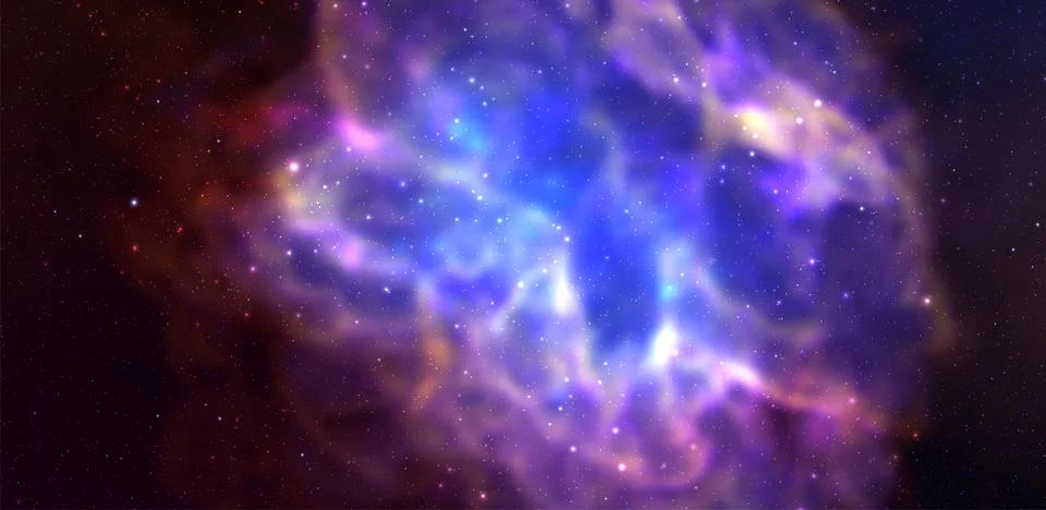 Space vector background with realistic nebula and shining stars. Magic colorful Stock Illustration