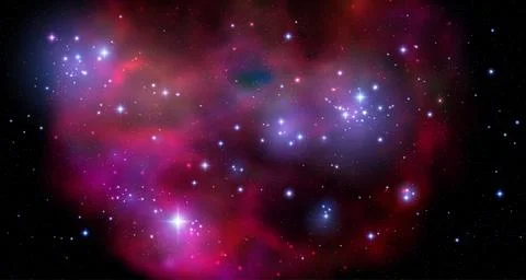 Space vector background with realistic nebula and shining stars. Magic colorful Illustrazione stock
