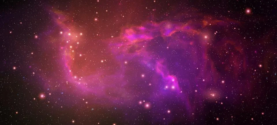 Space vector background with realistic nebula and shining stars. Magic colorful Stock Illustration