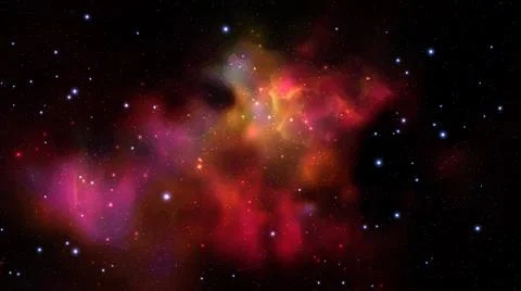 Space vector background with realistic nebula and shining stars. Magic colorful Stock Illustration