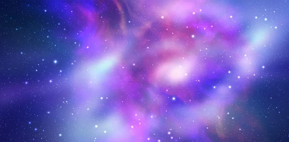 Space vector background with realistic nebula and shining stars. Magic colorful Stock Illustration