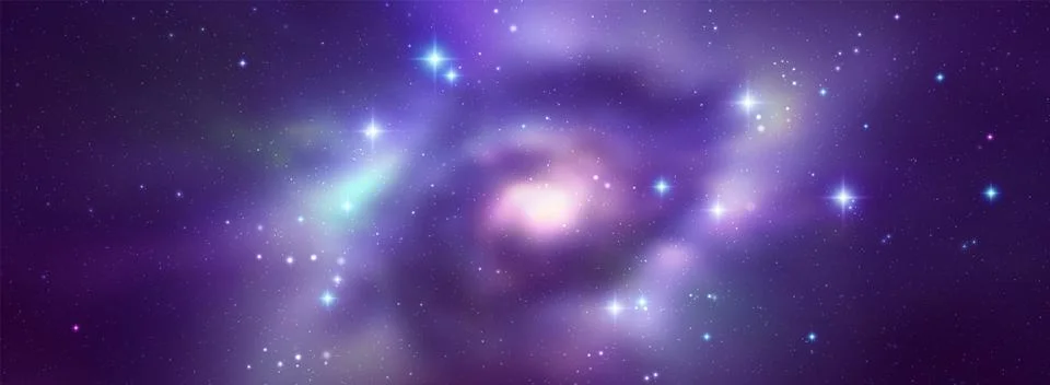 Space vector background with realistic nebula and shining stars. Magic colorful Stock Illustration
