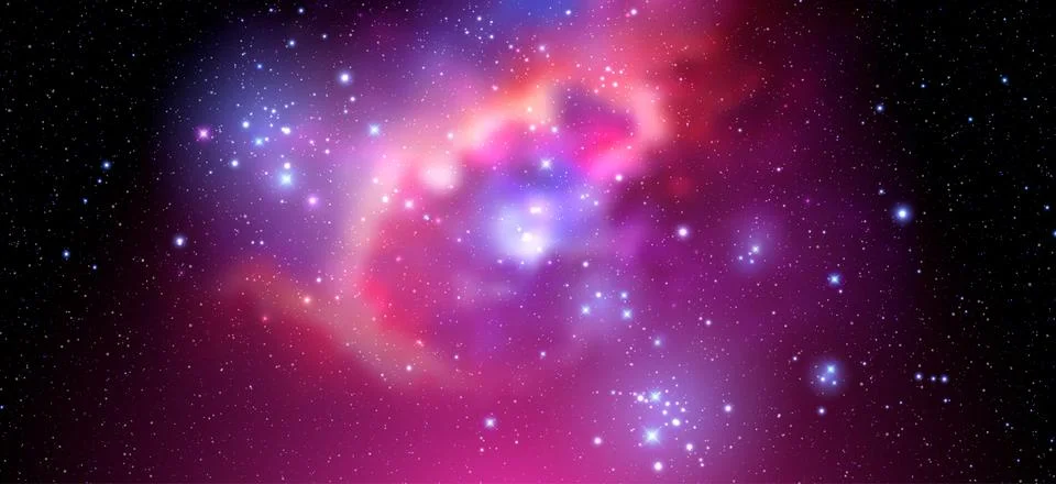 Space vector background with realistic nebula and shining stars. Magic colorful Stock Illustration