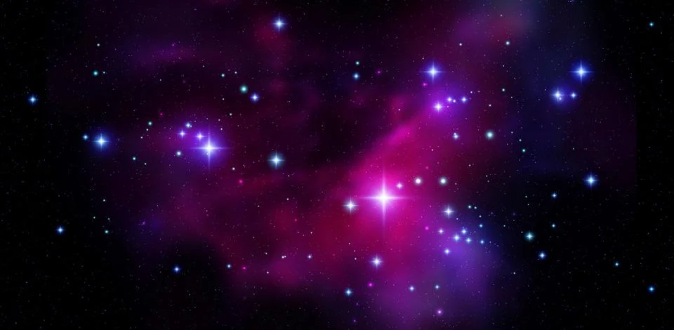 Space vector background with realistic nebula and shining stars. Magic colorful Stock Illustration