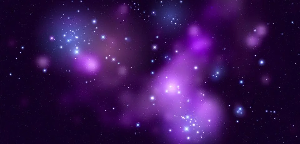 Space vector background with realistic nebula and shining stars. Magic colorful Stock Illustration