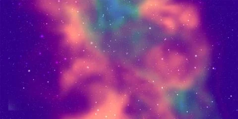 Space vector background with realistic nebula and shining stars. Magic colorful Stock Illustration