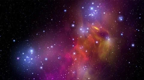 Space vector background with realistic nebula and shining stars. Magic colorful Stock Illustration