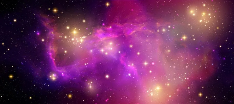 Space vector background with realistic nebula and shining stars. Magic colorful Stock Illustration
