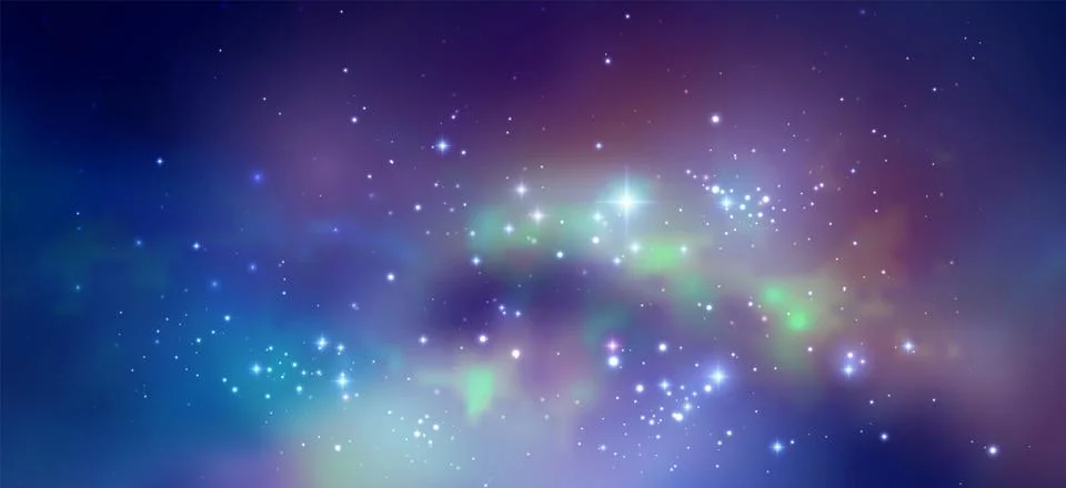Space vector background with realistic nebula and shining stars. Magic colorful Stock Illustration