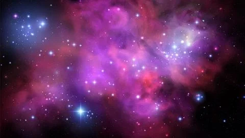 Space vector background with realistic nebula and shining stars. Magic colo.. Stock Illustration