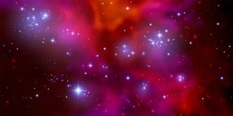 Space vector background with realistic nebula and shining stars. Magic colorful Illustrazione stock