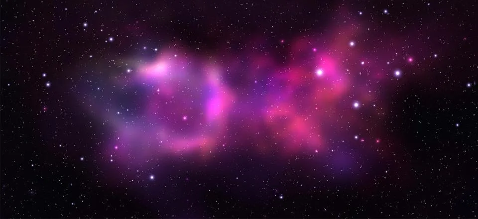 Space vector background with realistic nebula and shining stars. Magic colorful Stock Illustration