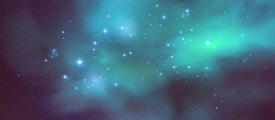 Space vector background with realistic nebula and shining stars. Magic colorful Stock Illustration