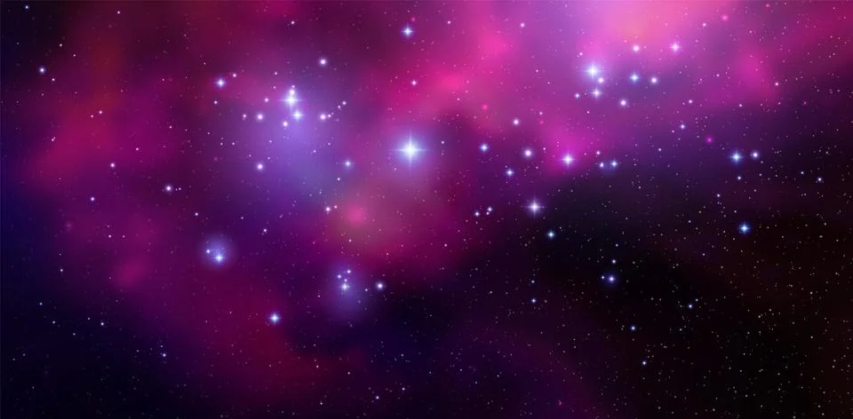Space vector background with realistic nebula and shining stars. Magic colo.. Stock Illustration