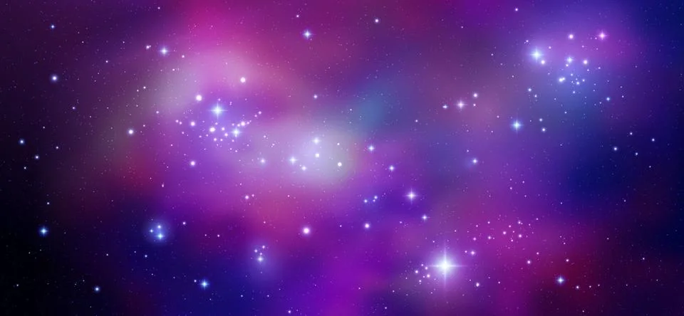 Space vector background with realistic nebula and shining stars. Magic colorf Stock Illustration