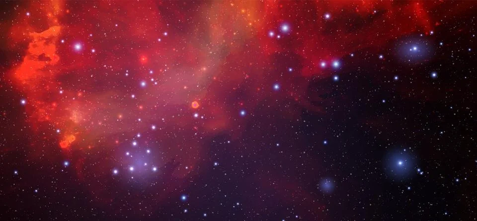 Space vector background with realistic nebula and shining stars. Magic colorful Stock Illustration