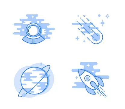 Space vector icons Stock Illustration