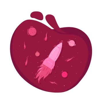 Space vector illustration with rocket, space, planets and stars. Illustrazione stock