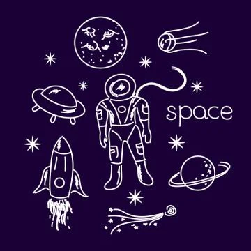 Space vector objects Stock Illustration