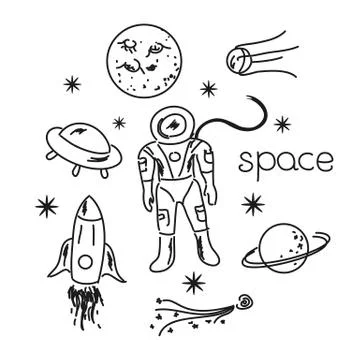 Space vector objects Stock Illustration