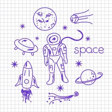 Space vector objects Stock Illustration