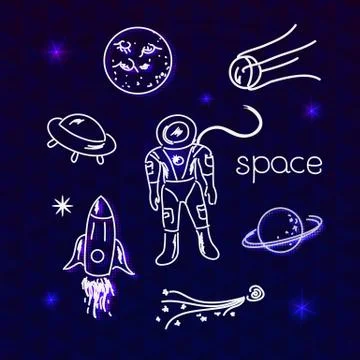 Space vector objects Stock Illustration