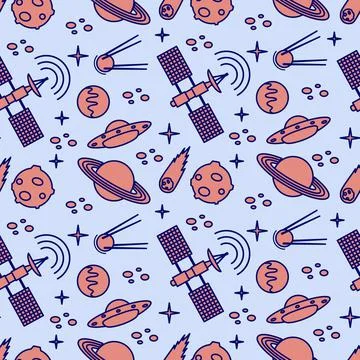 Space Vector Pattern Astronomy Science Galaxy UFO イラスト素材