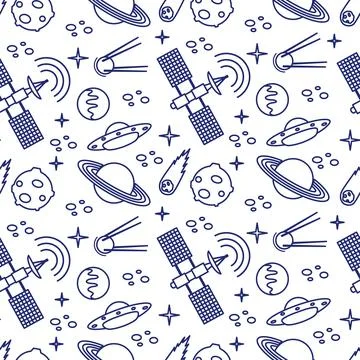 Space Vector Pattern Astronomy Science Galaxy UFO Stock Illustration